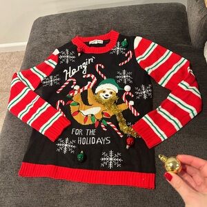 Sloth Ugly Christmas Sweater Medium
